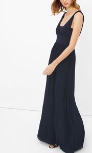 WHBM Chiffon Convertible Navy Gown
